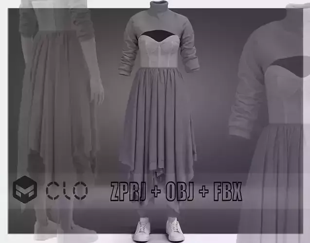3D Evening dress 3D model