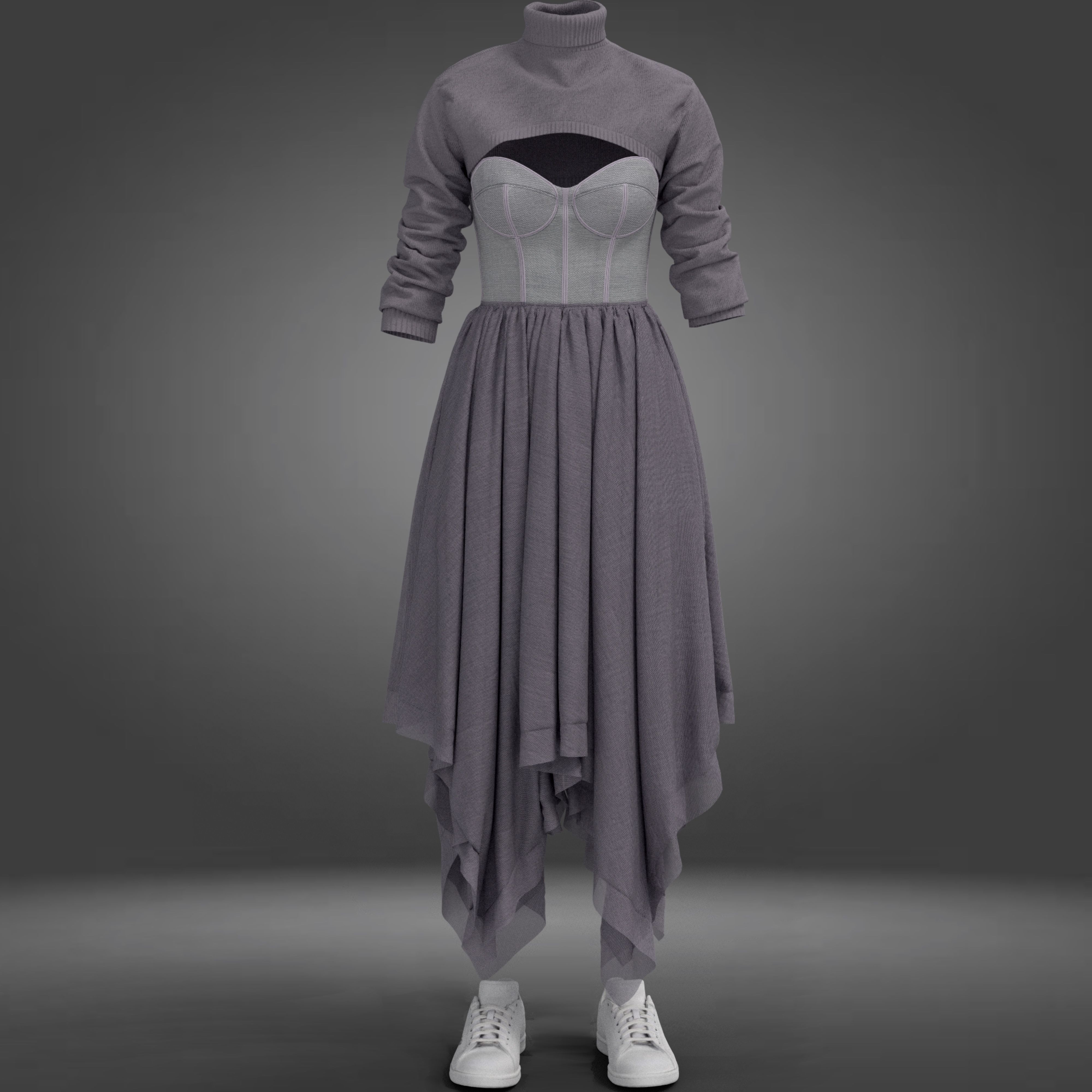 3D Evening dress 3D model_1