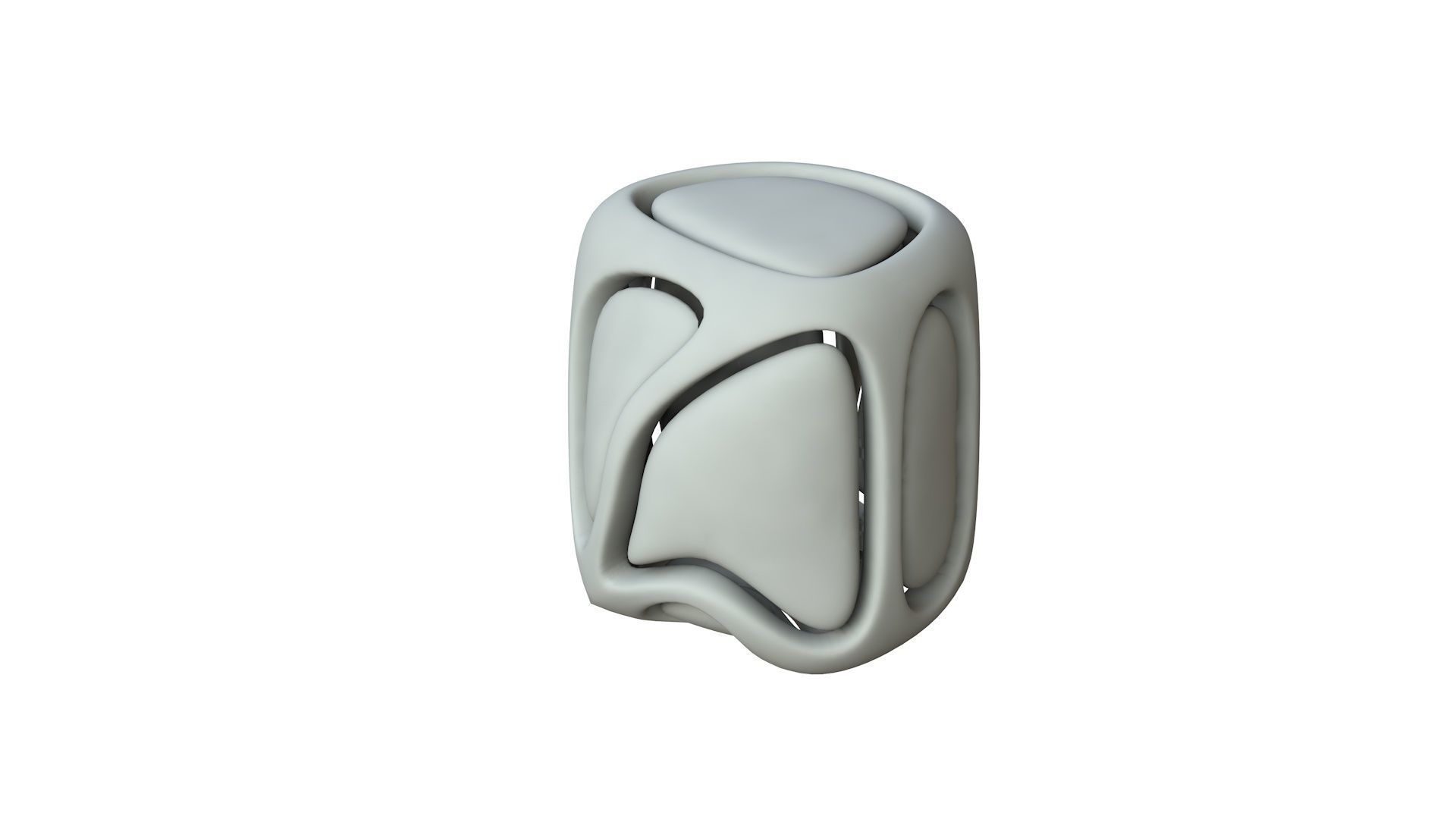 SciFi Cube Object No 68125 Low Poly Shape Low-poly 3D model_1