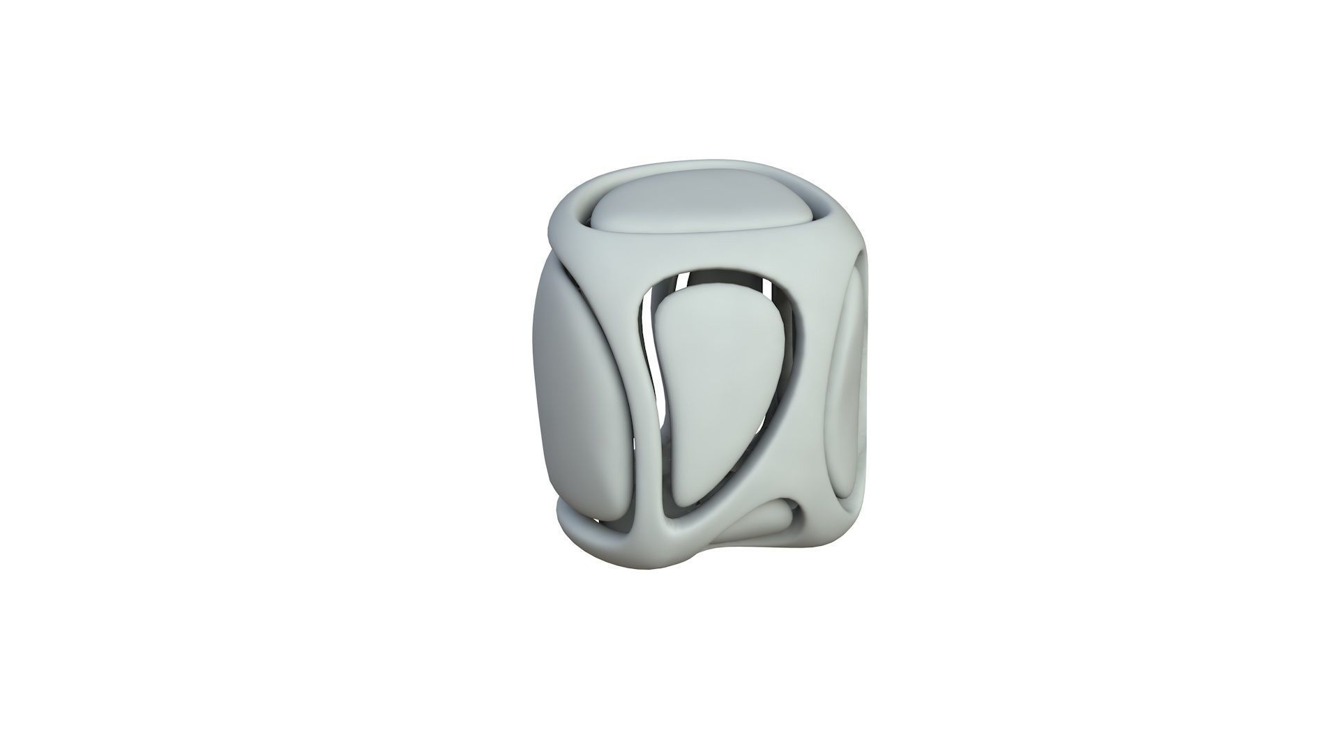 SciFi Cube Object No 67927 Low Poly Shape Low-poly 3D model_3