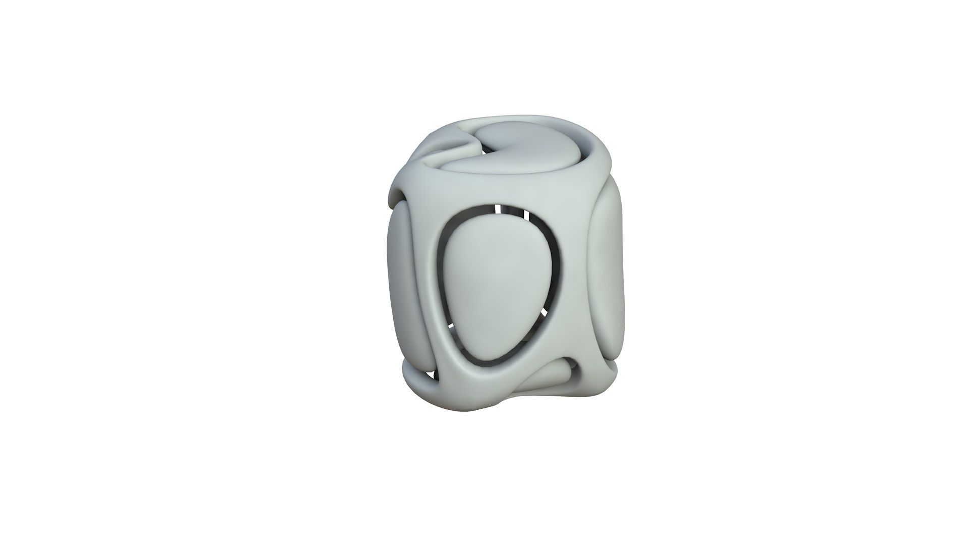 SciFi Cube Object No 67573 Low Poly Shape Low-poly 3D model_3