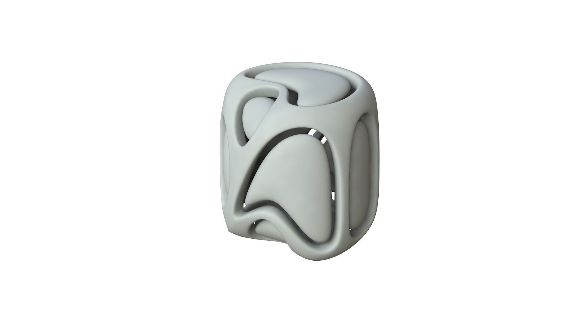 SciFi Cube Object No 67364 Low Poly Shape Low-poly 3D model_1