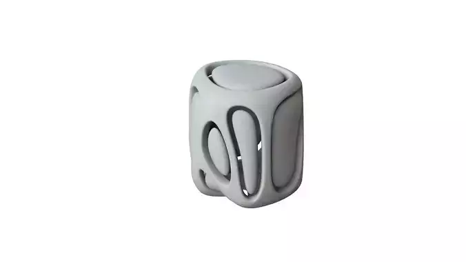SciFi Cube Object No 66743 Low Poly Shape Low-poly 3D model