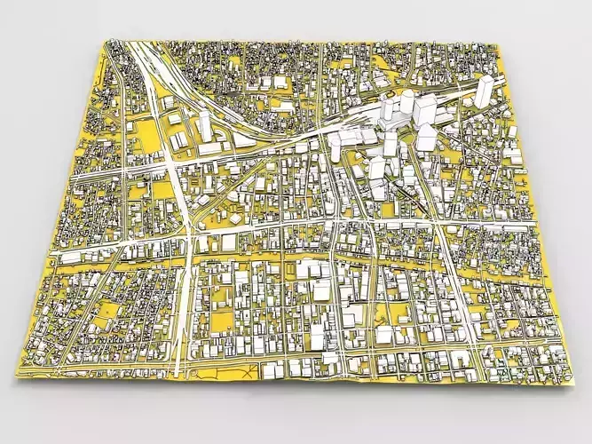 Cityscape Shanghai China fragment city 3D model