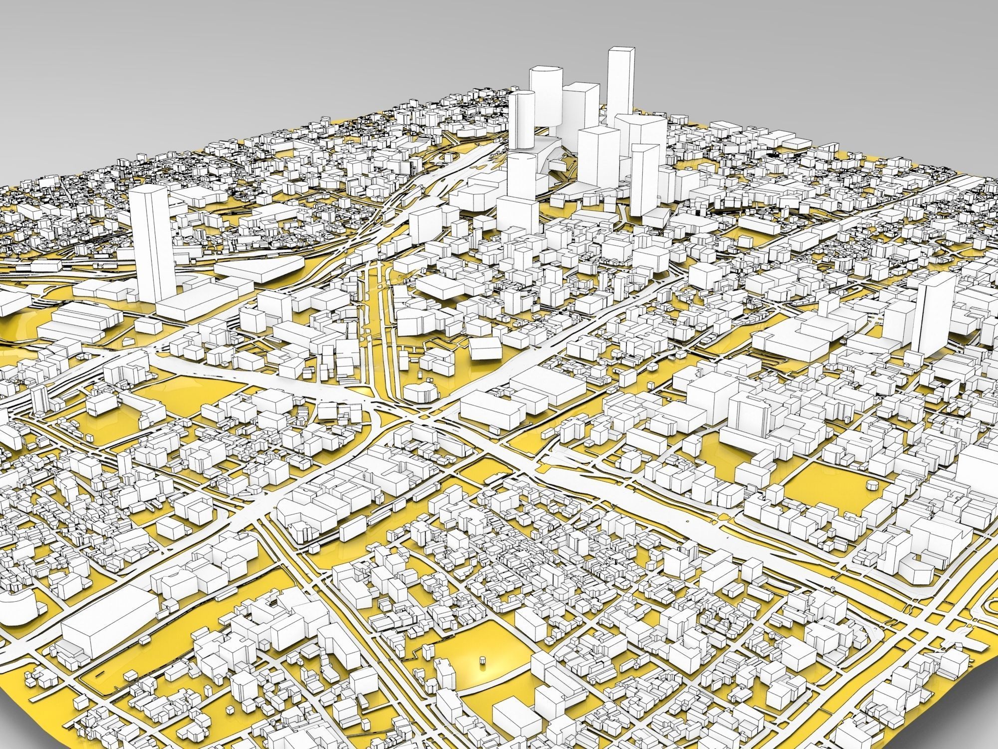 Cityscape Shanghai China fragment city 3D model_2