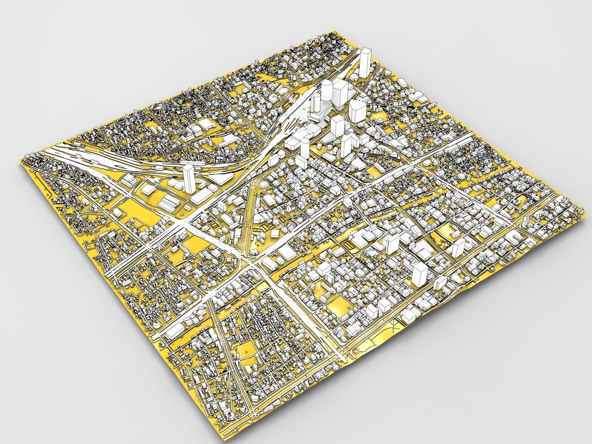 Cityscape Shanghai China fragment city 3D model_5