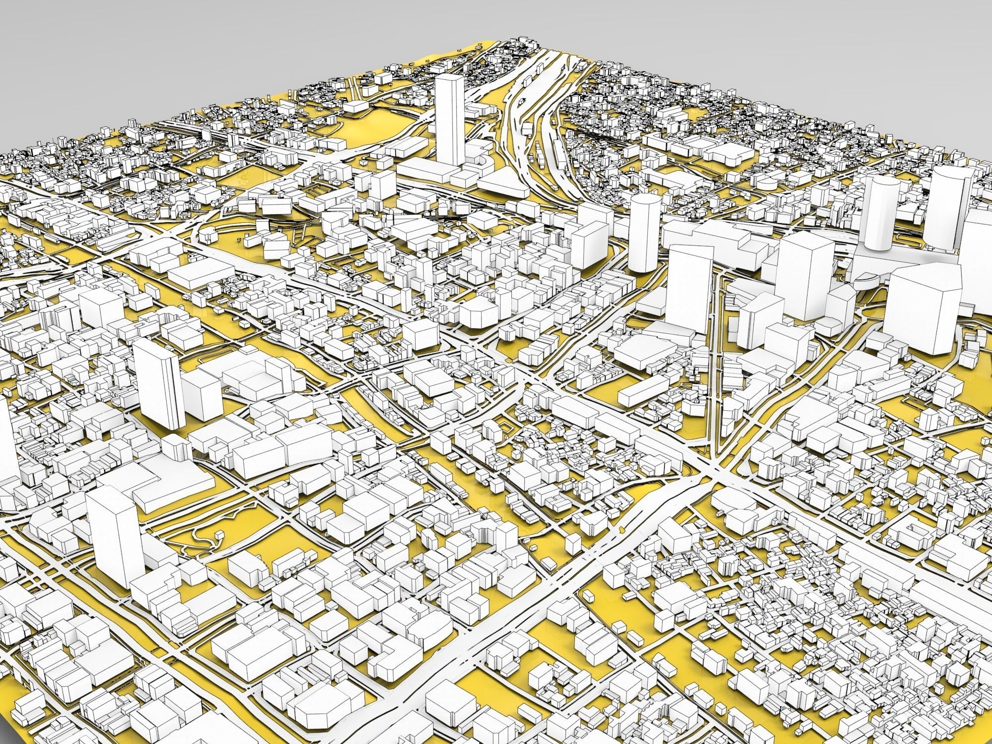 Cityscape Shanghai China fragment city 3D model_4