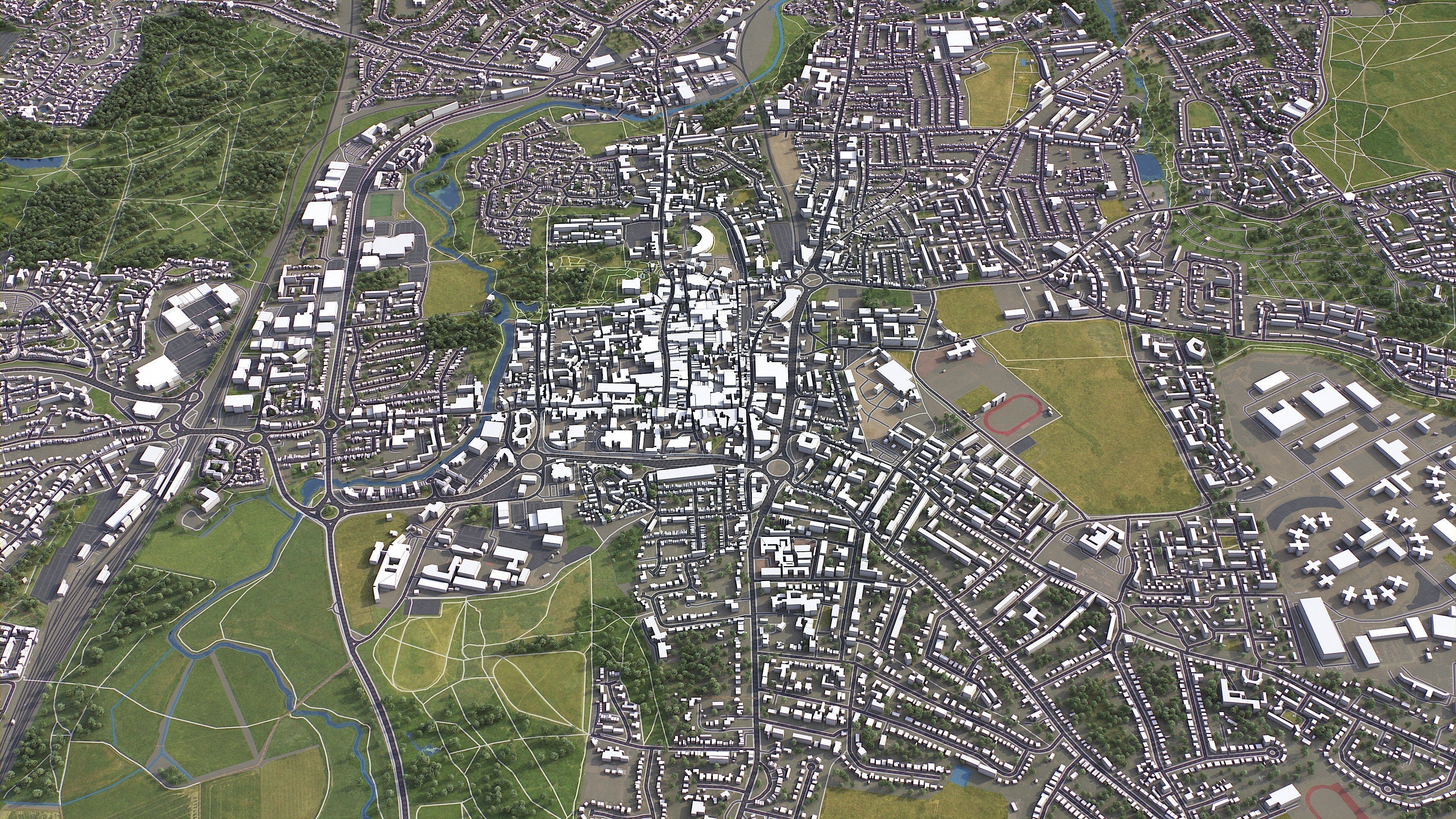 Colchester - 3D City Model Low-poly 3D model_2