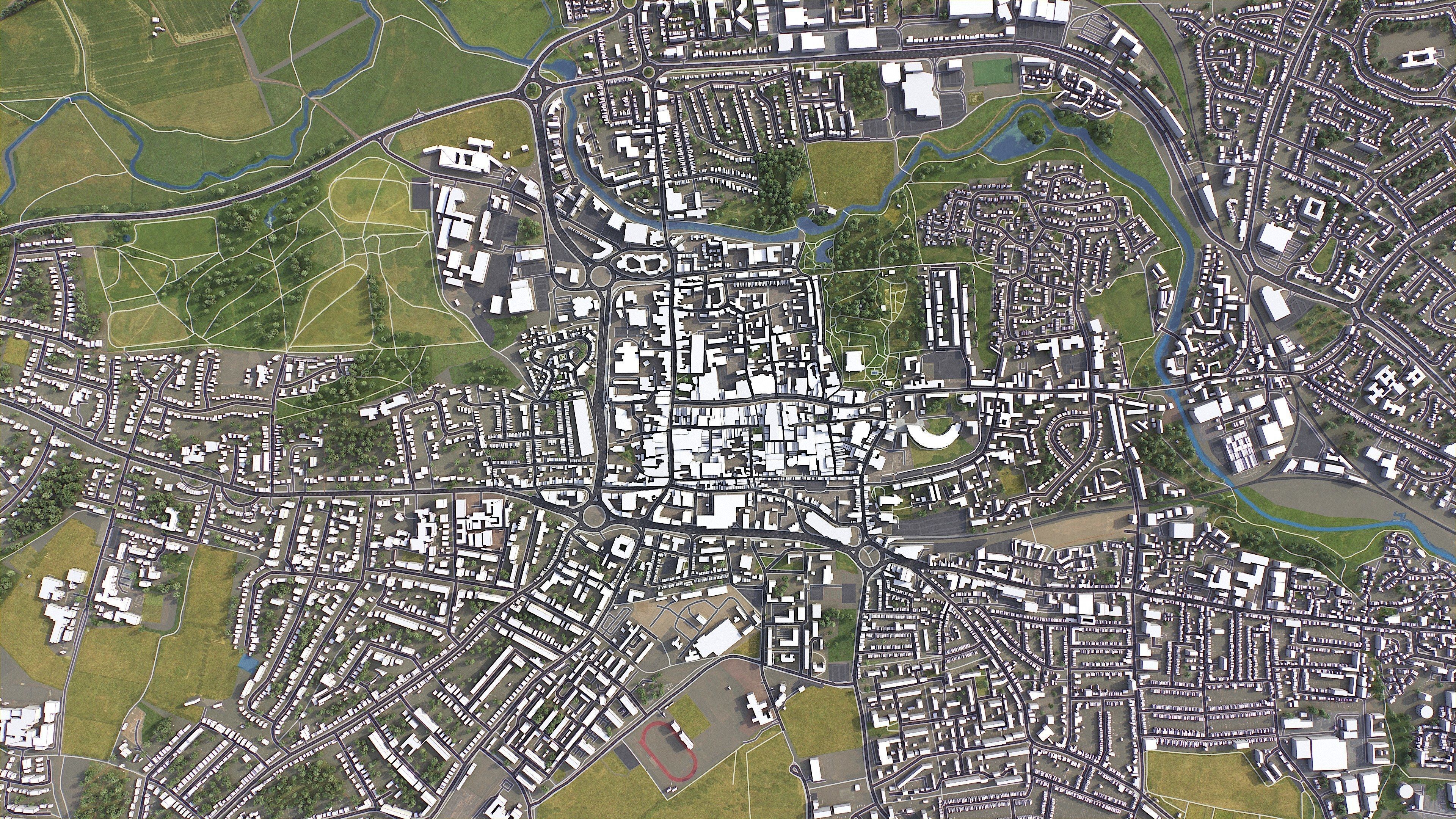 Colchester - 3D City Model Low-poly 3D model_5