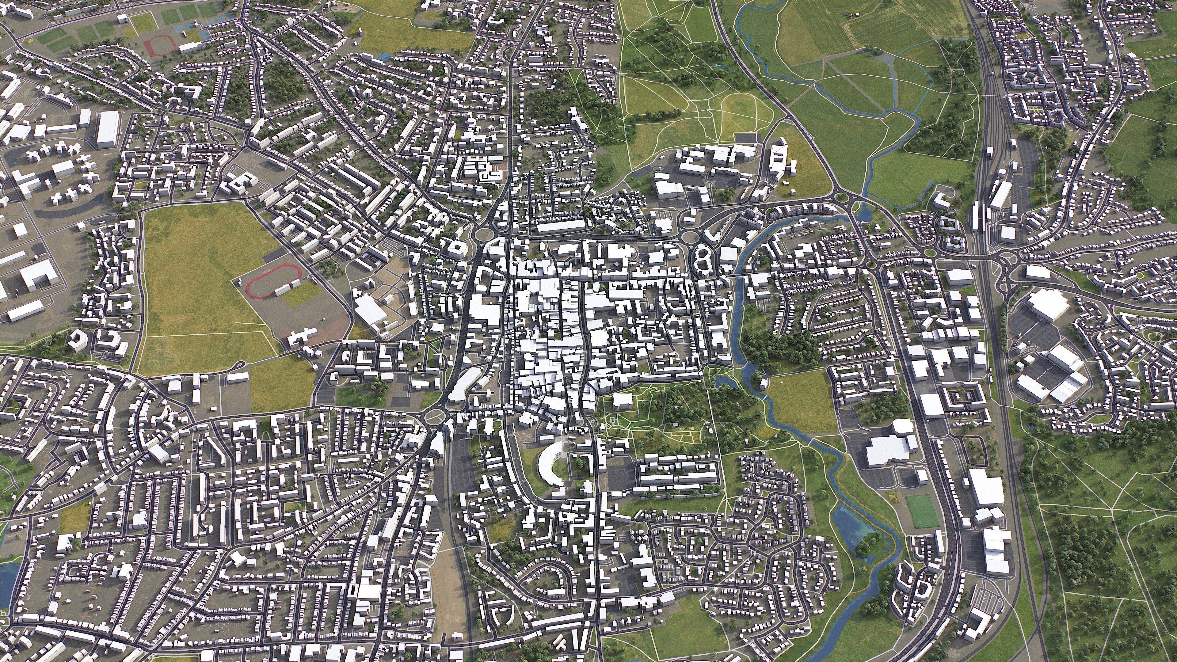 Colchester - 3D City Model Low-poly 3D model_4
