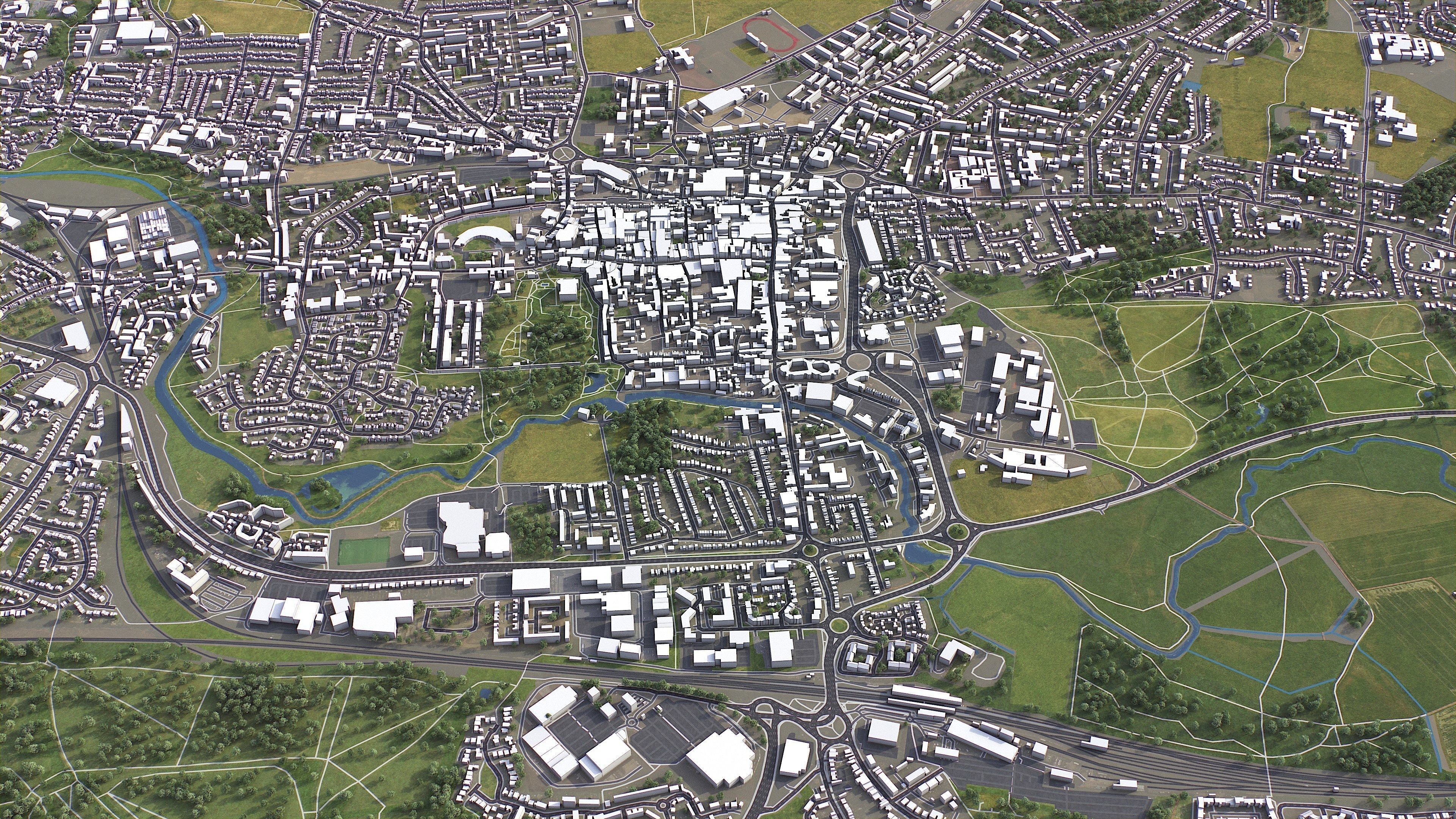 Colchester - 3D City Model Low-poly 3D model_3