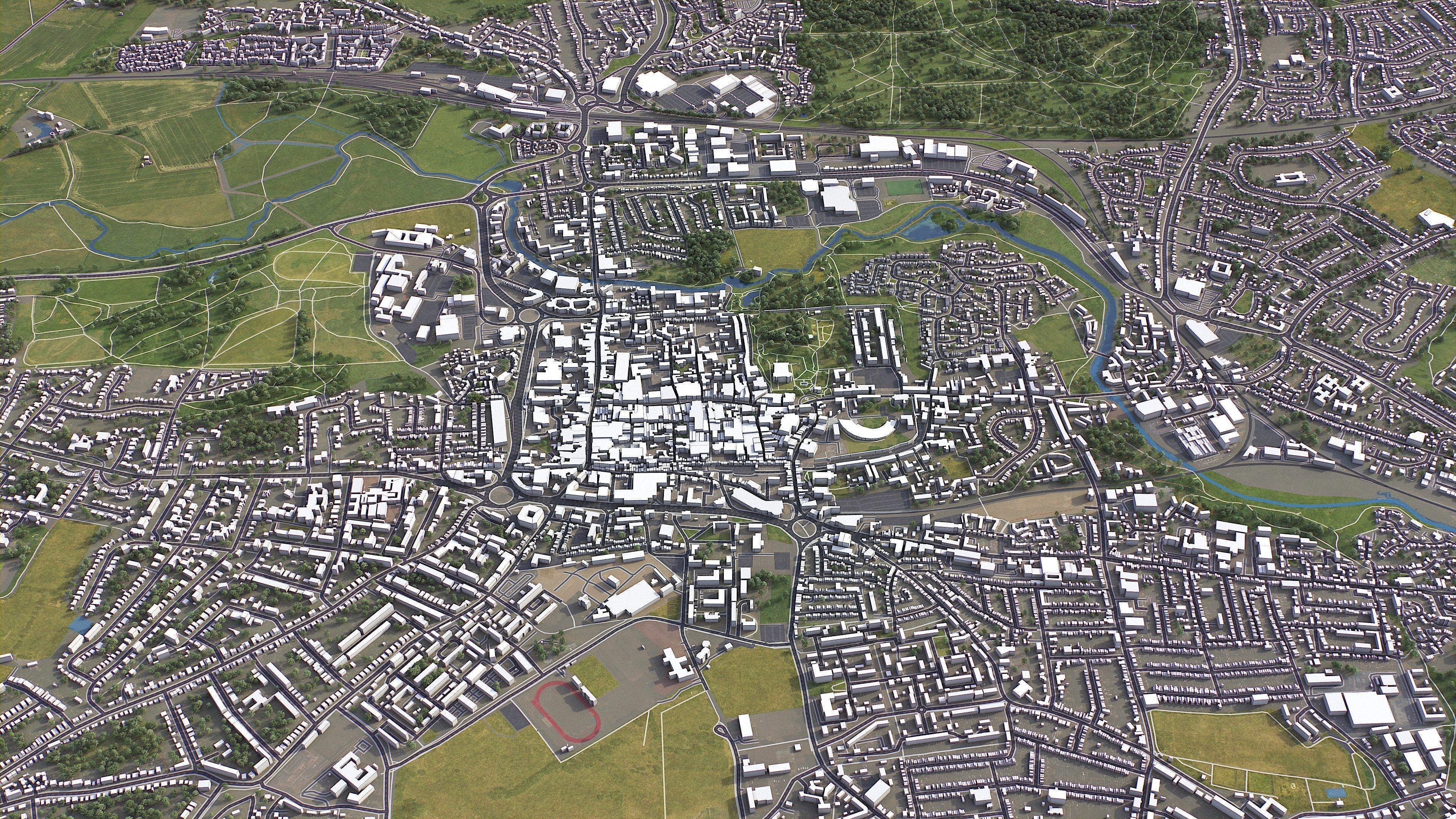 Colchester - 3D City Model Low-poly 3D model_1