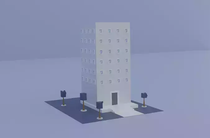 Low Poly Building Low-poly 3D model