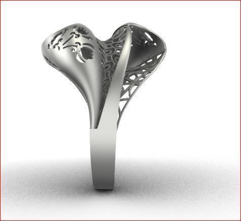 06 Lace style gold ring 3D print model 3D print model_5