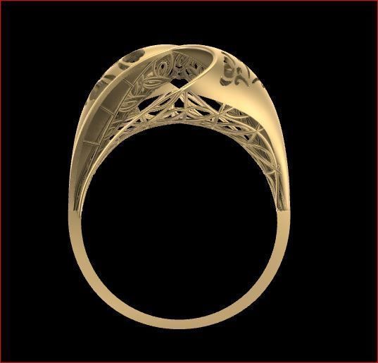06 Lace style gold ring 3D print model 3D print model_1