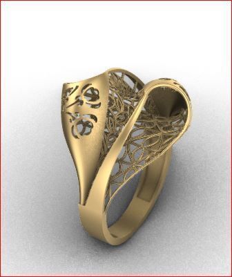 06 Lace style gold ring 3D print model 3D print model_3