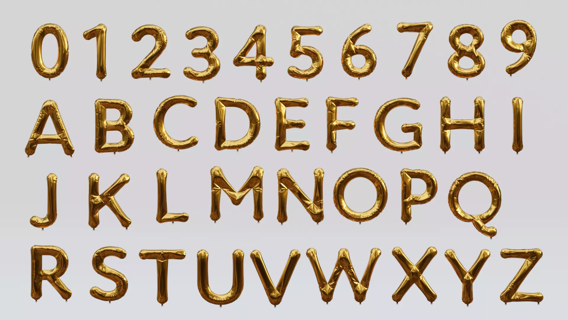 Balloon Letter and Number Kit 3D model_0