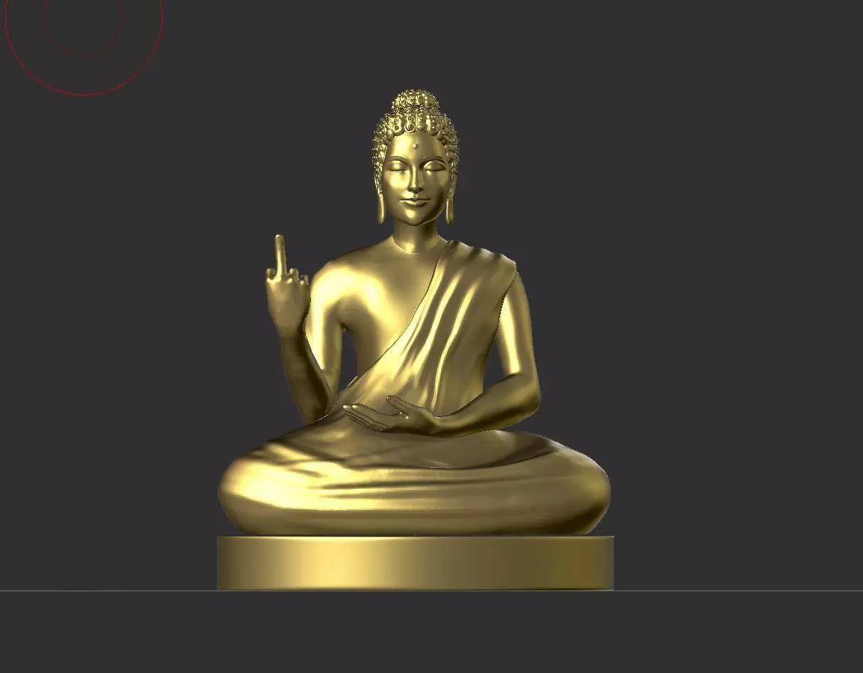 BUDDHA STATUE WITH MIDDLE FINGER 3D print model_0