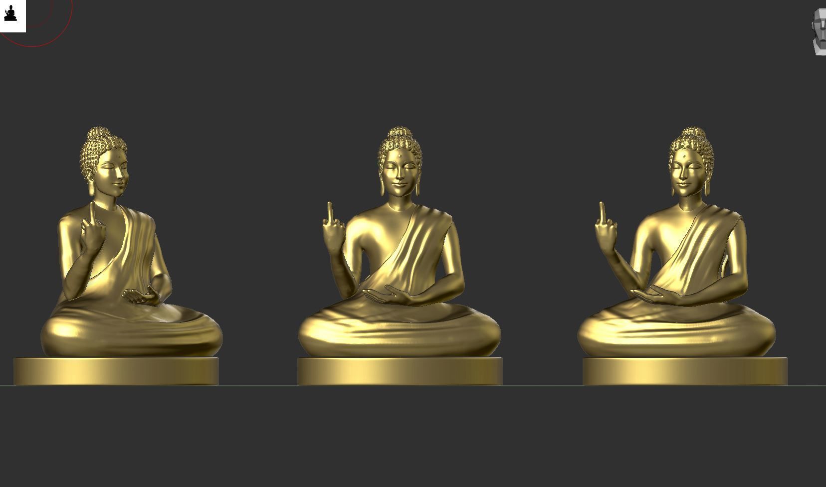 BUDDHA STATUE WITH MIDDLE FINGER 3D print model_1