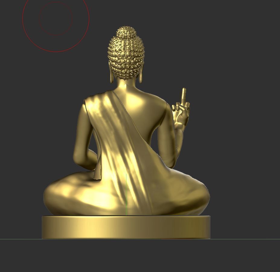 BUDDHA STATUE WITH MIDDLE FINGER 3D print model_2