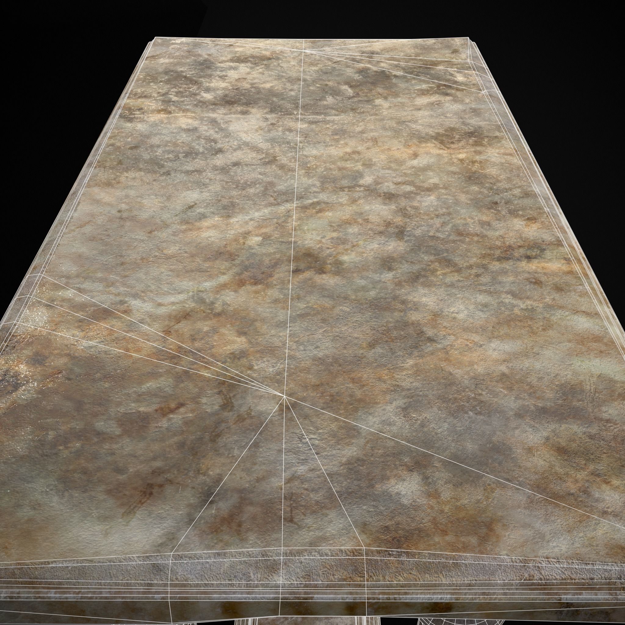 Long Marble Table Low-poly 3D model_30