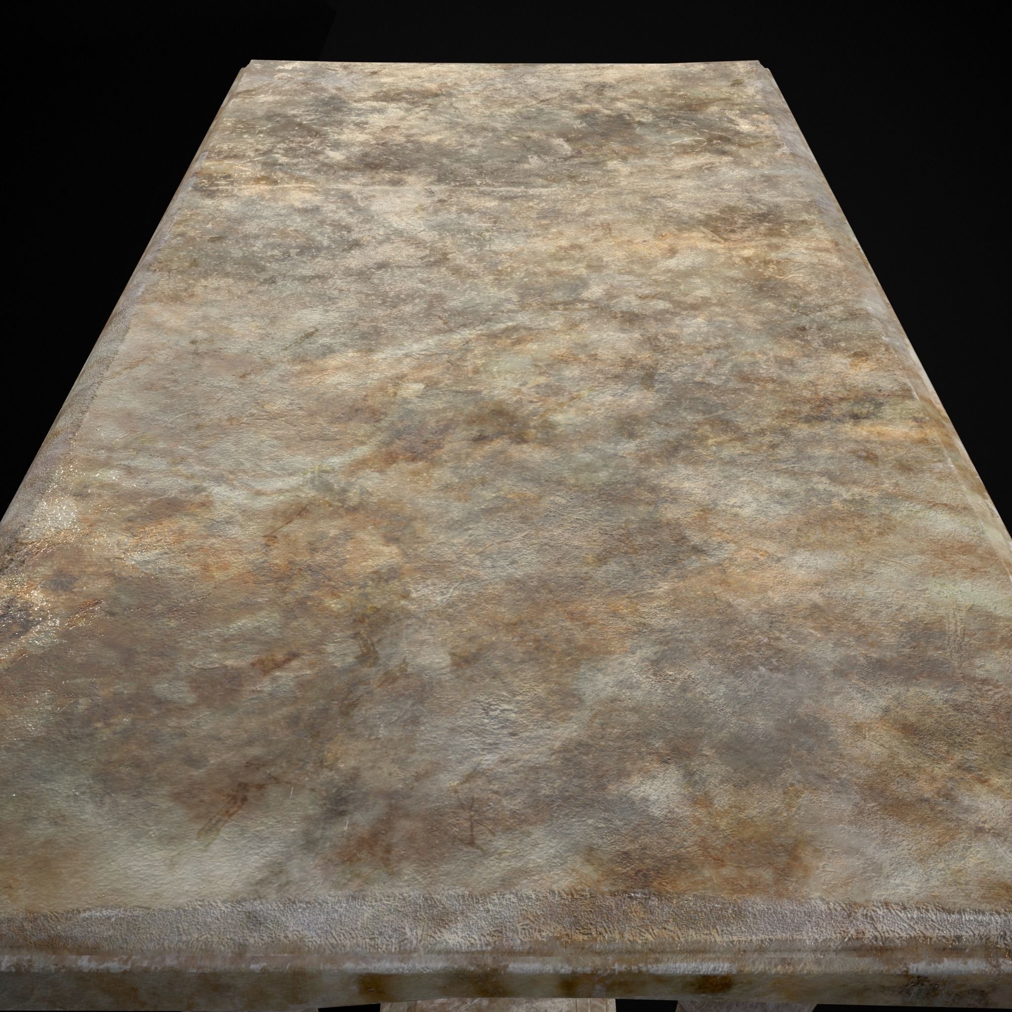 Long Marble Table Low-poly 3D model_29