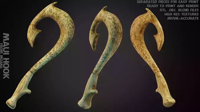 Moana Maui Hook for Cosplay 3D print model