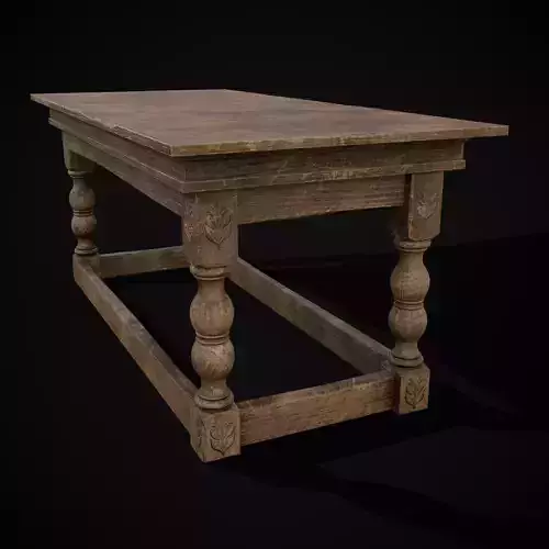 Renaissance Elegant Long Table Low-poly 3D model