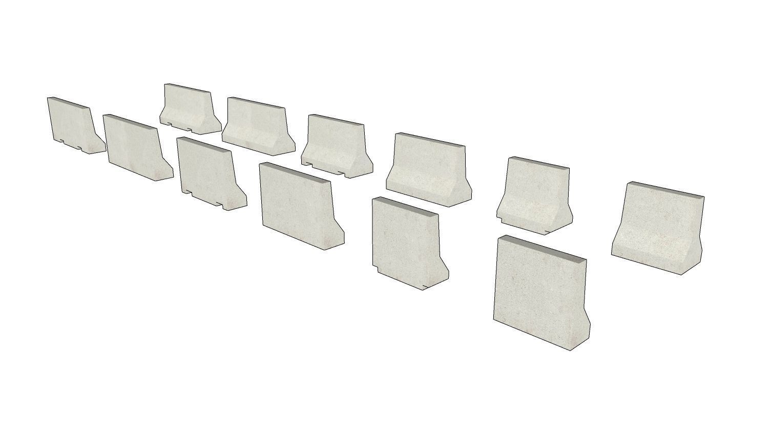 New Jersey Barrier 01 3D model_4