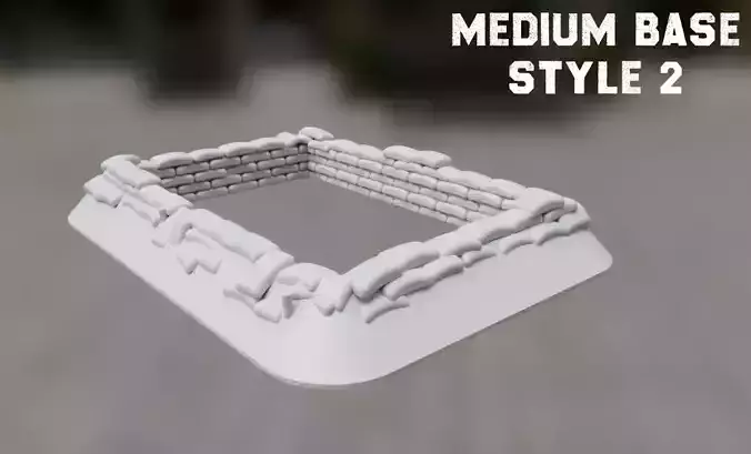 Medium Sandbagged Dugout Style 2 15mm Scale 3d Print Model 3D print model