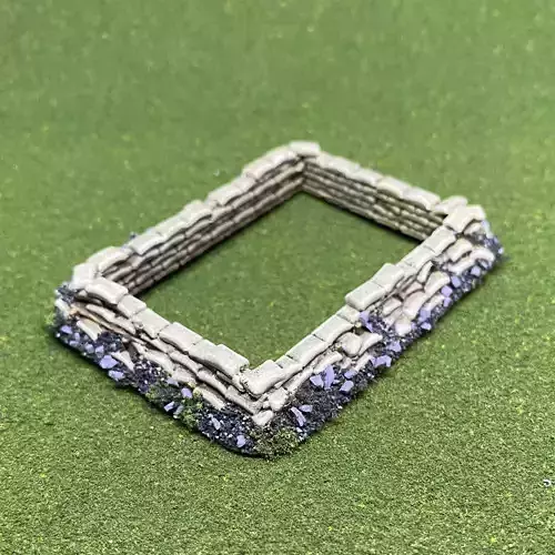 Medium Sandbagged Dugout Style 3 15mm Scale 3d Print Model