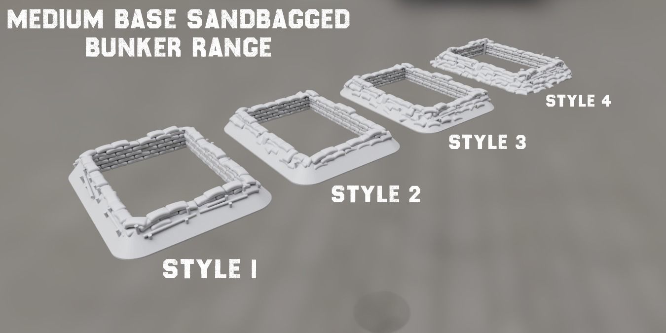 Medium Sandbagged Dugout Style 4 15mm Scale 3d Print Model 3D print model_3