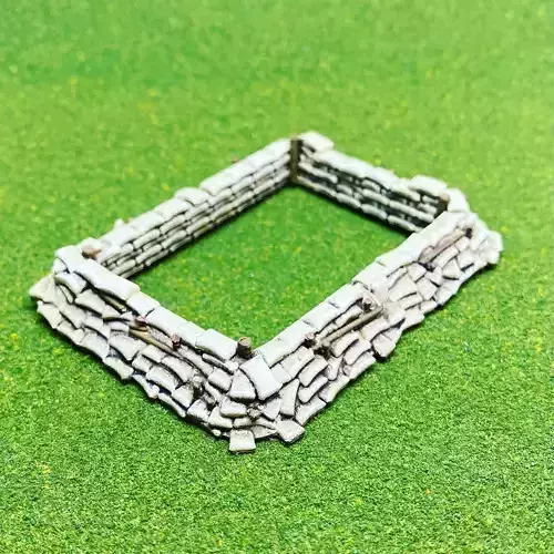 Medium Sandbagged Dugout Style 4 15mm Scale 3d Print Model 3D print model
