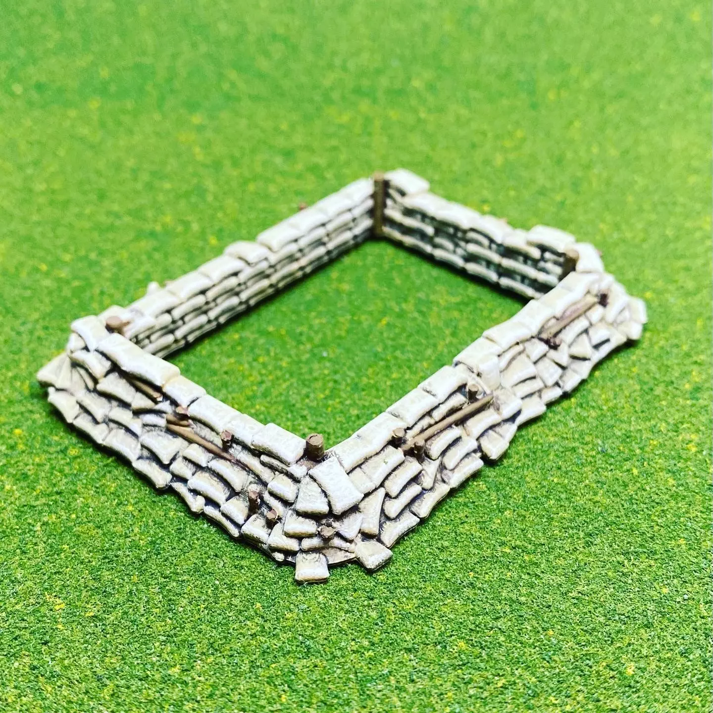 Medium Sandbagged Dugout Style 4 15mm Scale 3d Print Model 3D print model_0