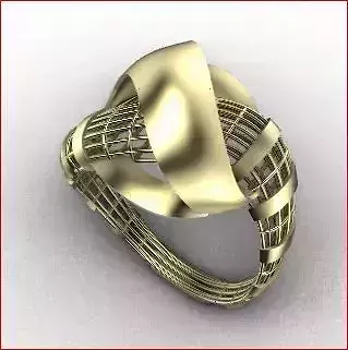 12 Lace style gold ring 3D print model