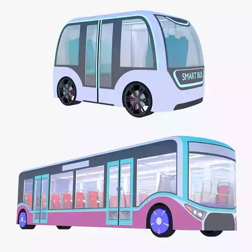 Autonomous city buses collection 