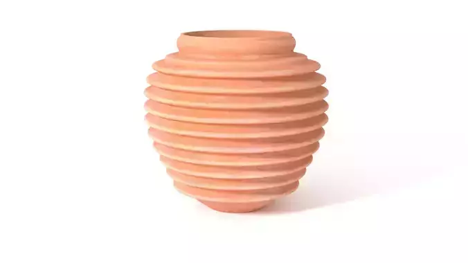 Terracotta Ridged Pot