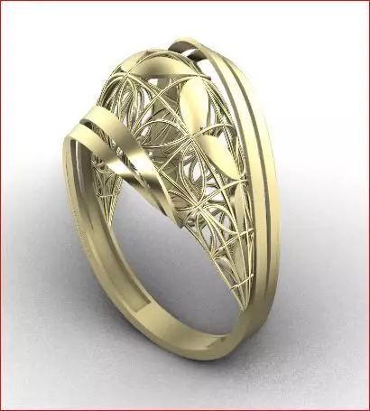 09 Lace style gold ring 3D print model 3D print model