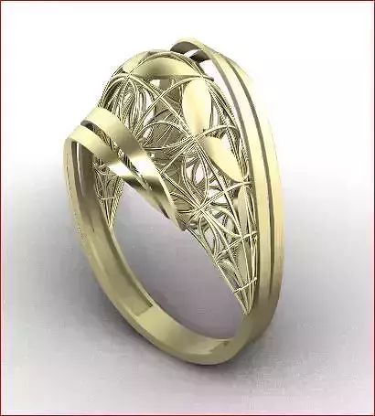 09 Lace style gold ring 3D print model