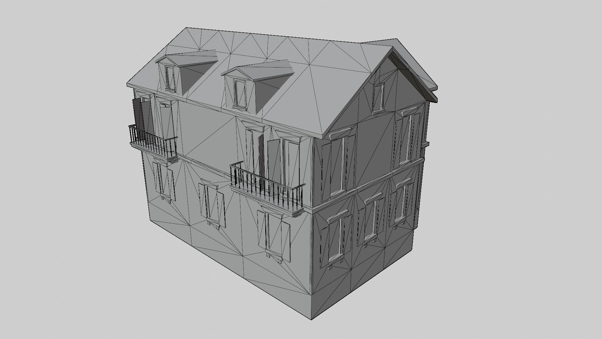 Residential house 03 Low-poly 3D model_18