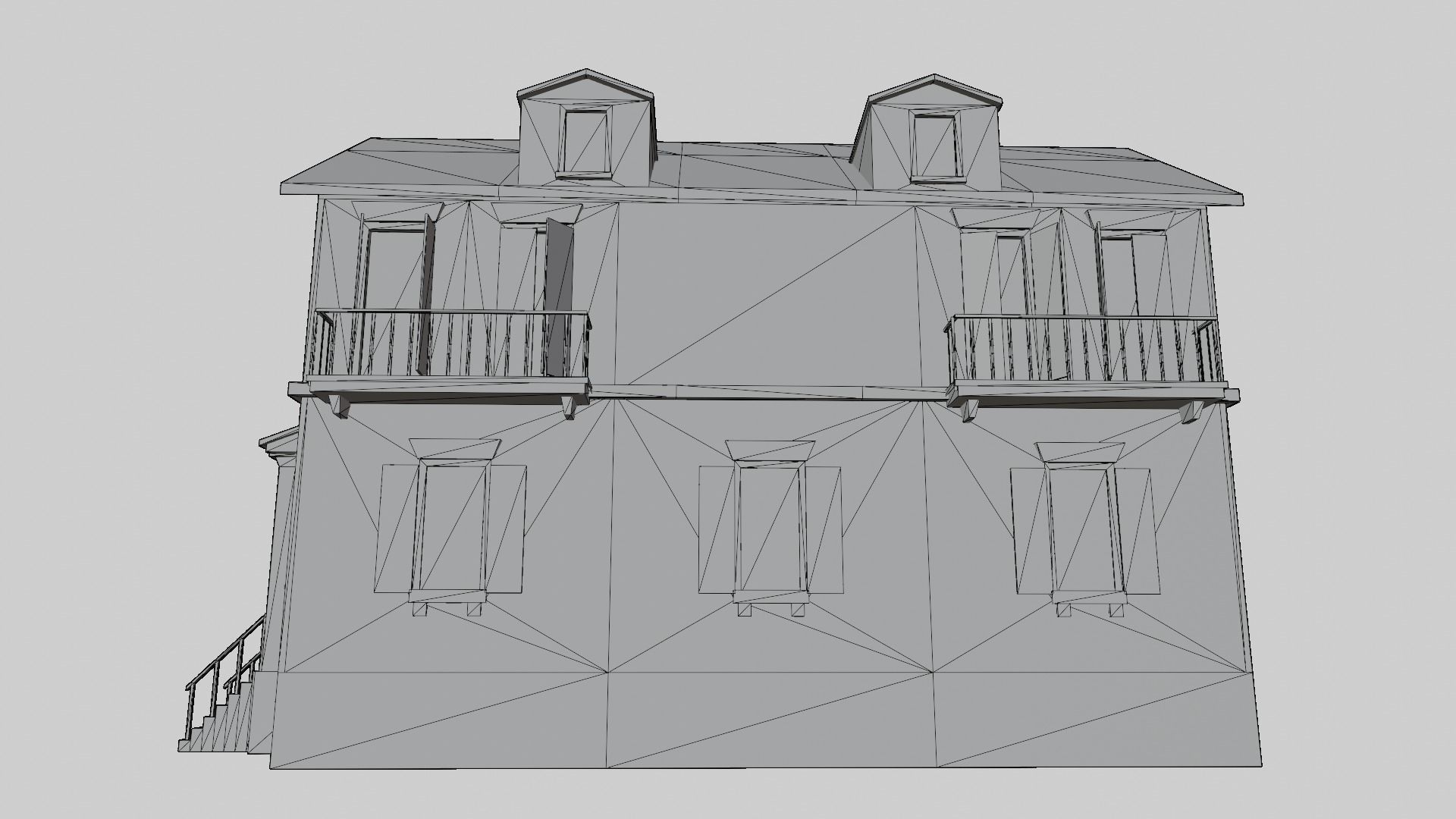 Residential house 03 Low-poly 3D model_21