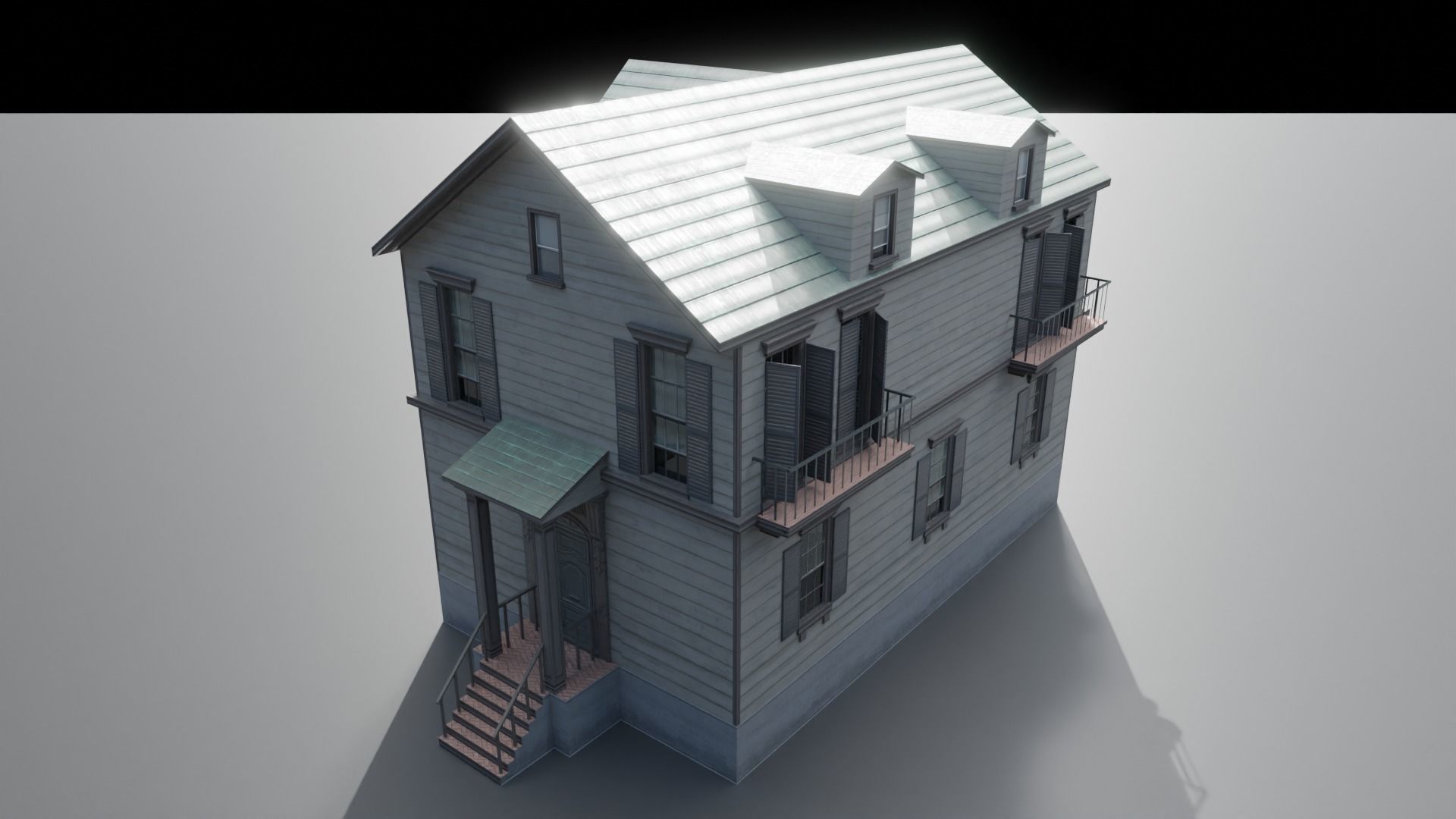 Residential house 03 Low-poly 3D model_7