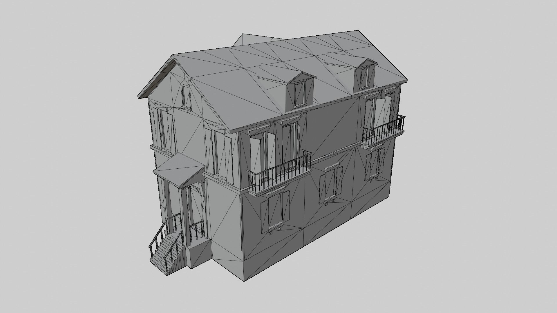 Residential house 03 Low-poly 3D model_17