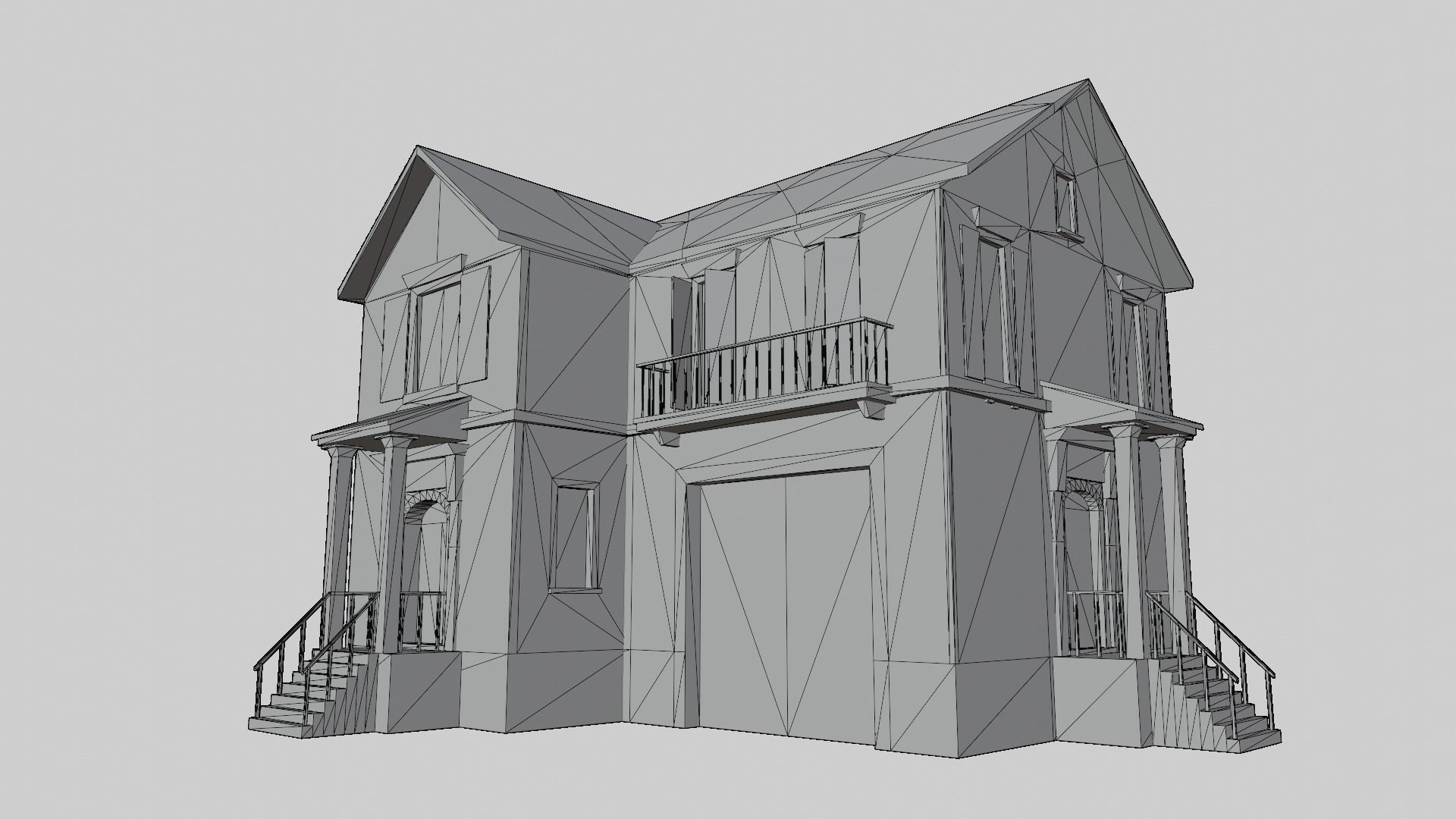 Residential house 03 Low-poly 3D model_16