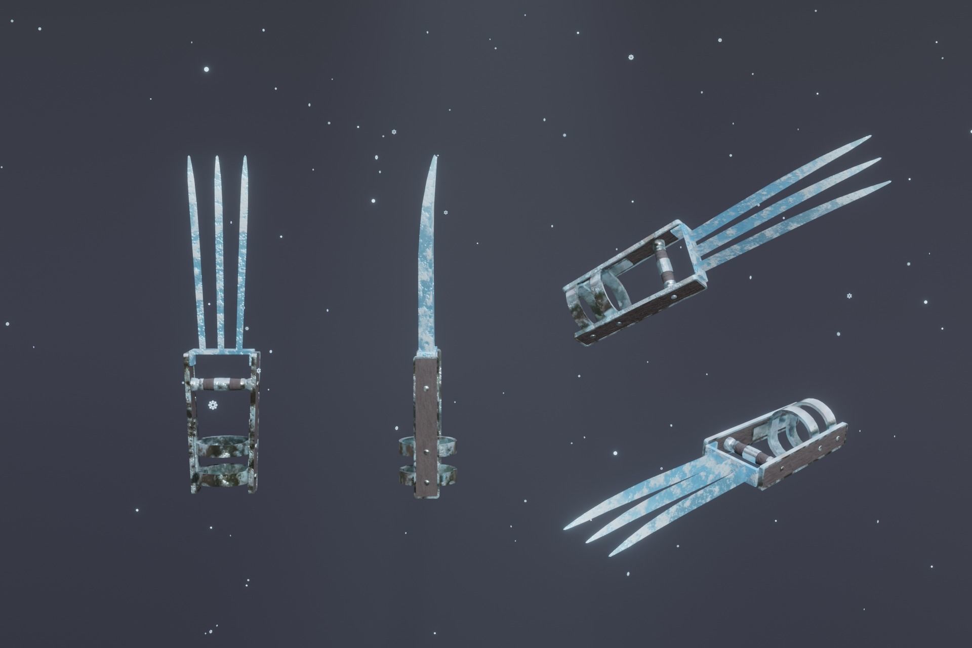 15 Ice elemental weapons - medieval - fantasy - magic - VOL 01 Low-poly 3D model_2