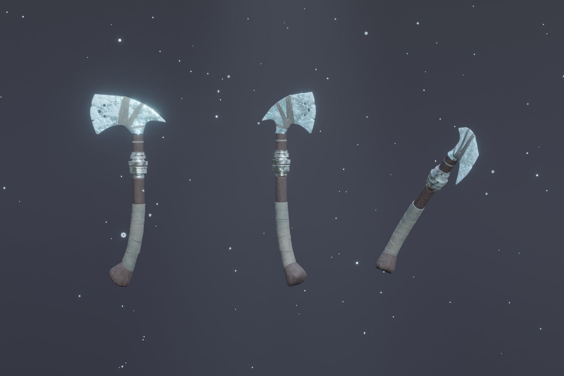 15 Ice elemental weapons - medieval - fantasy - magic - VOL 01 Low-poly 3D model_16