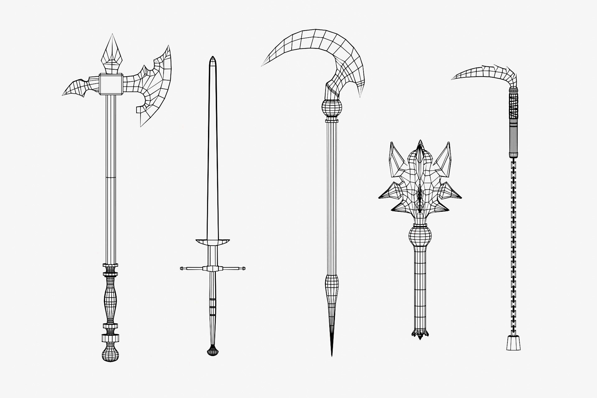 15 Ice elemental weapons - medieval - fantasy - magic - VOL 01 Low-poly 3D model_18