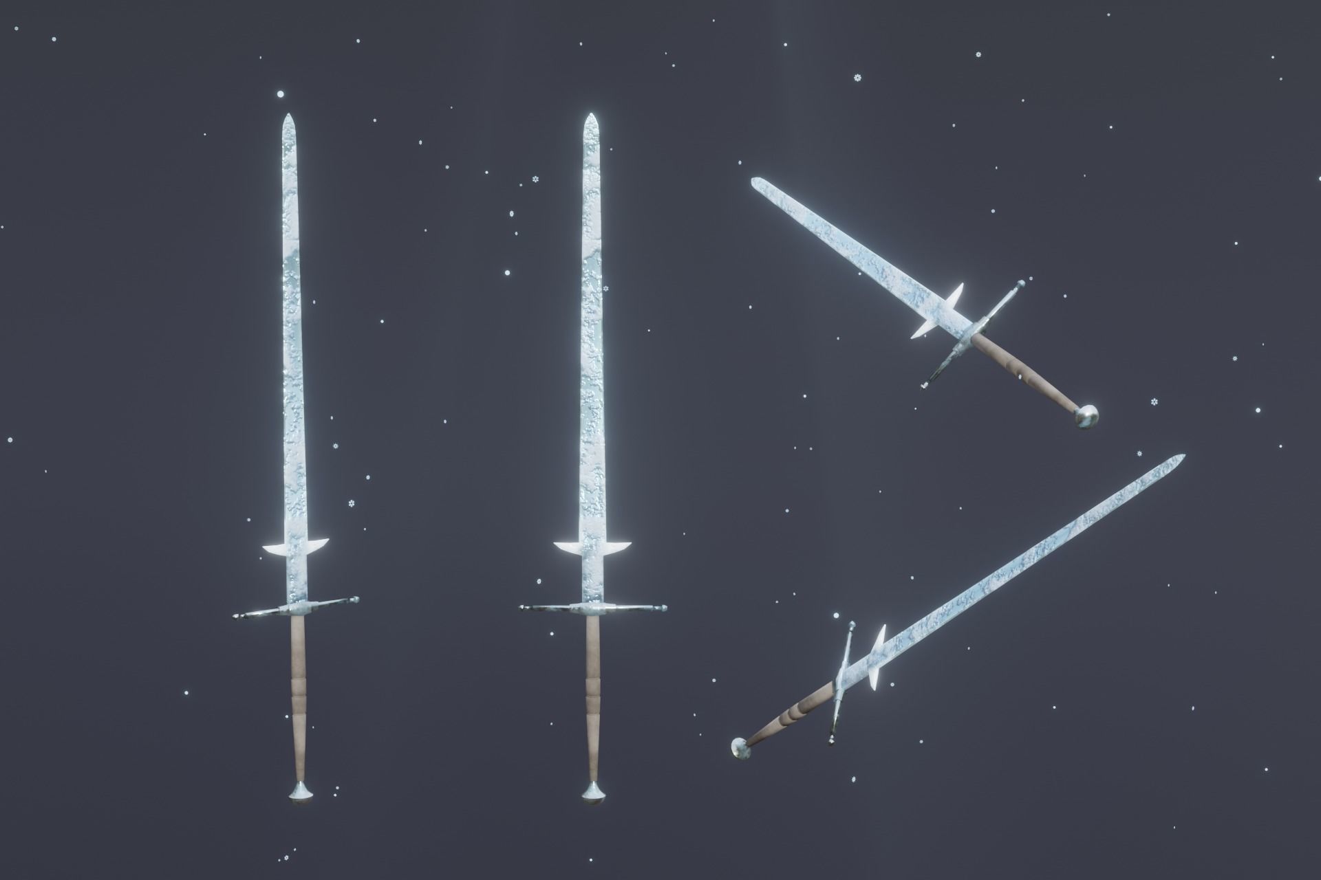 15 Ice elemental weapons - medieval - fantasy - magic - VOL 01 Low-poly 3D model_8