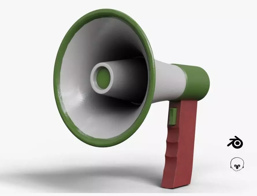 Electronic Megaphone 3D model_0