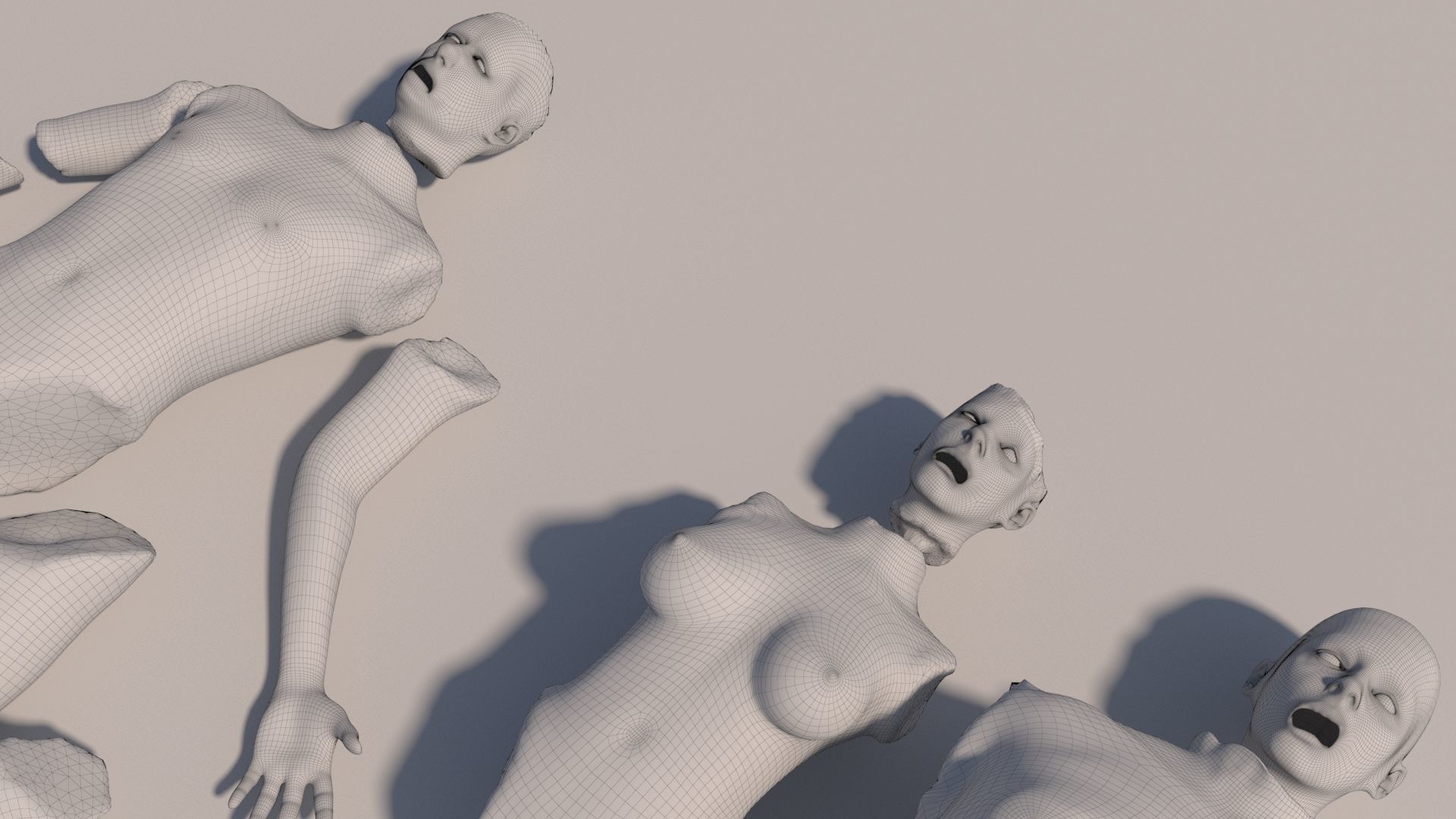 Body parts with textures 3D model_17